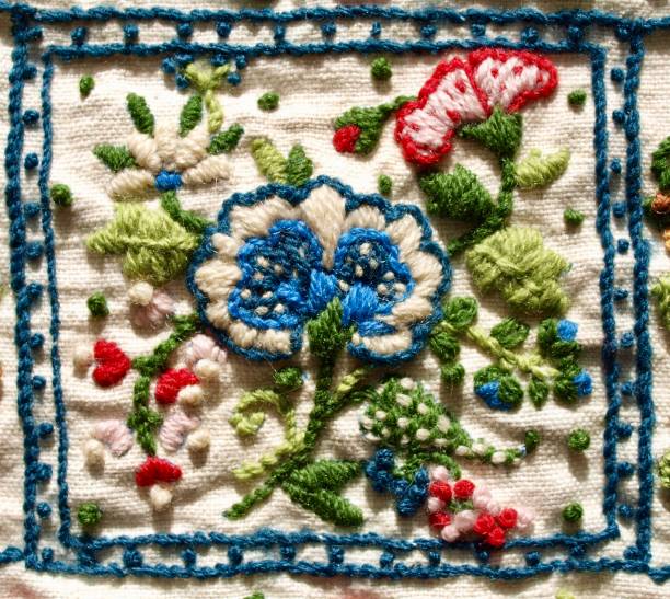 istock Jacobean Wool Floral Crewel Embroidery 1199063035