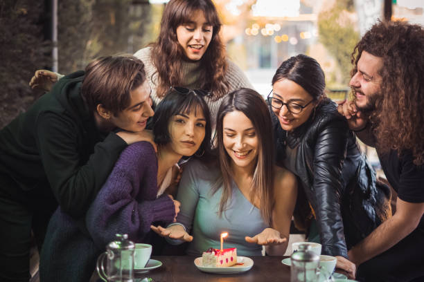 istock Friends celebrating birthday. 1199064096