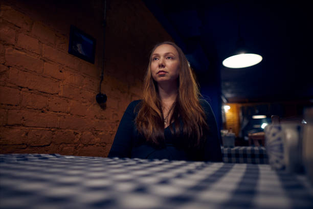 Young woman indoors stock photo