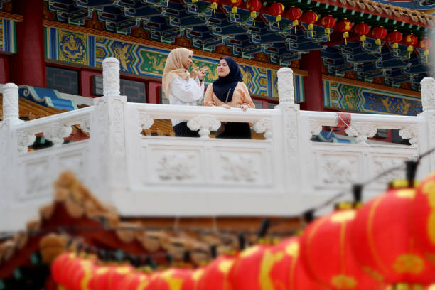 istock Chinese New Year: Modern Muslim in Thean Hou Temple 1199065803