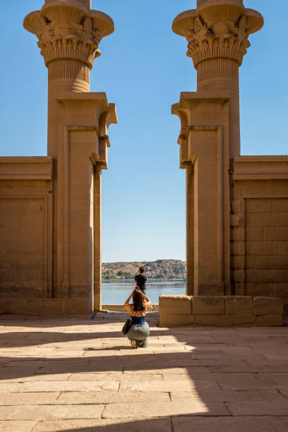 The Sacred Temple Island of Philae, Egypt Egypt, Temple of Philae, Ancient Egyptian Culture, Isis - Egyptian God Temple temple of philae stock pictures, royalty-free photos & images