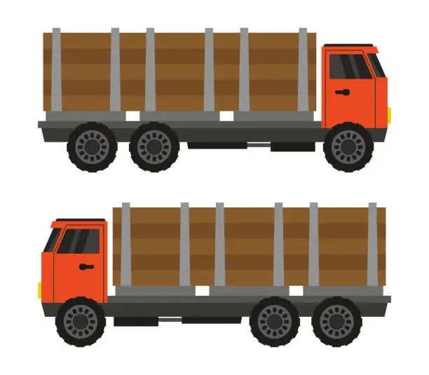 Vector illustration of wood truck