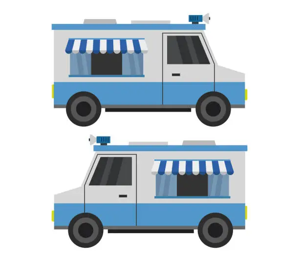 Vector illustration of ice cream truck