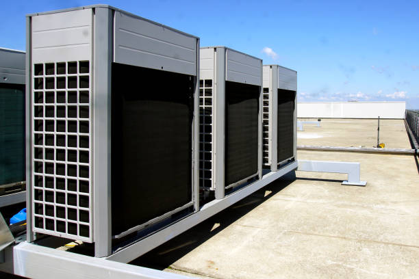 istock Air coditioing installed on the roof of the building 1199078646