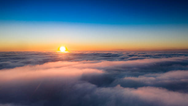 istock blue dawn over clouds, concept, travel and leisure. 1199078786