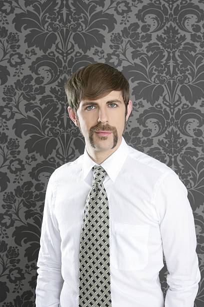 istock businessman retro mustache over gray wallpaper 119907891