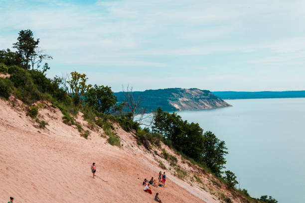Looking at the Manitou Islands from Sleeping Bear Dunes