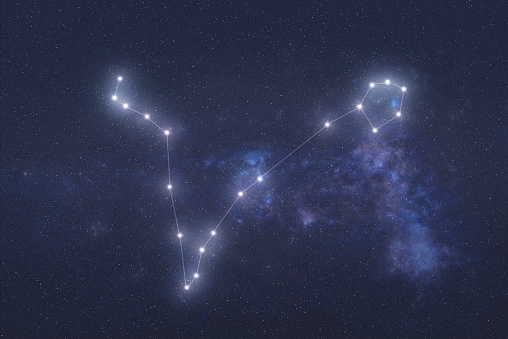 Piscis Constellation en el espacio exterior photo