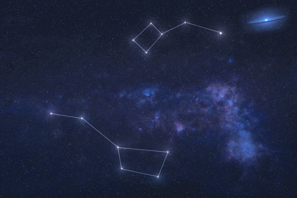 istock Ursa major and Ursa Minor Constellations in outer space with polar star 1199082317