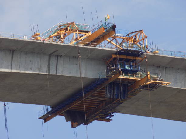 istock Construction of a bridge across the canyon 1199083243