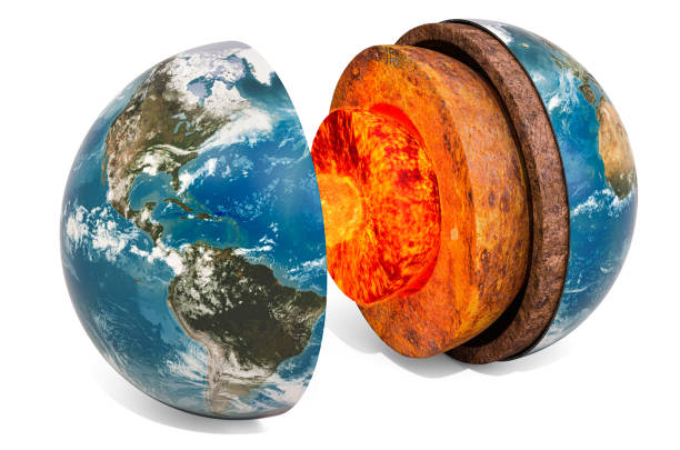 istock Structure of planet Earth concept, 3D rendering isolated on white background 1199085485
