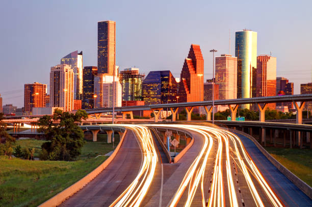 Downtown Houston, Texas Skyline Houston is the most populous city in the U.S. state of Texas, fourth most populous city in the United States houston skyline stock pictures, royalty-free photos & images