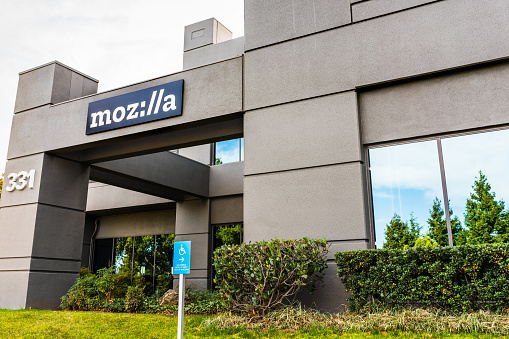 Dec 27, 2019 Mountain View / CA / USA - Mozilla office building in Silicon Valley; Mozilla is a free software community