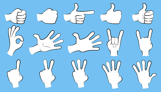 Vector Hand Collection Hand Collection Vector Line Illustration Big Set Stock Illustration ...