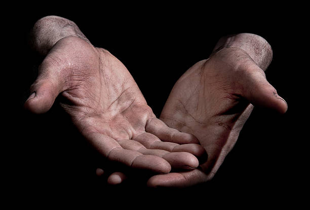 istock Dirty Outstretched Hands - Closed Fingers 119910369