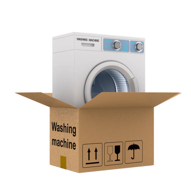 istock washing machine into box on white background. Isolated 3d illustration 1199112531