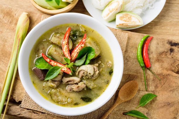 istock Thai food, green curry chicken 1199113110