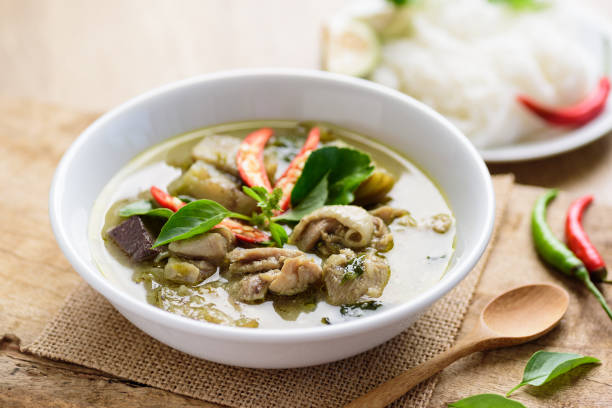 istock Thai food, green curry chicken 1199113680