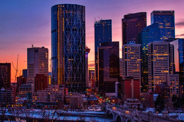 istock Colorful Sunset Over Downtown Calgary 1199116304