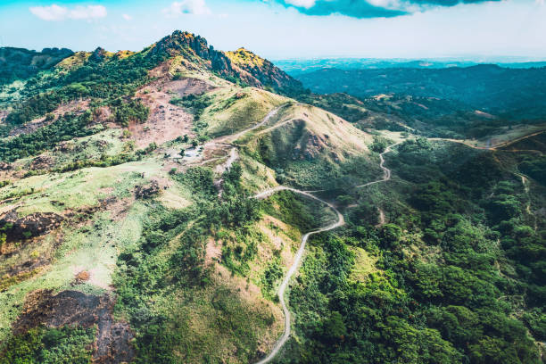 The landscapes of the Koroyanitu National Heritage Park on the Fiji Islands, are dramatic, here seen a cloudy day.