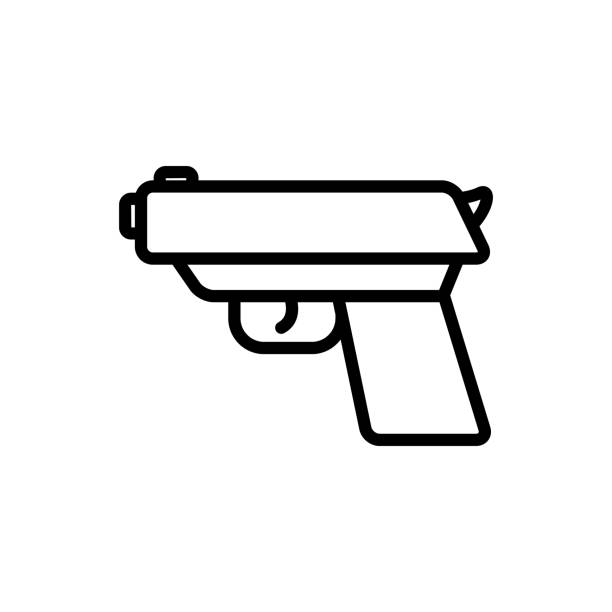 ilustraciones, imágenes clip art, dibujos animados e iconos de stock de icono de pistola - 11320