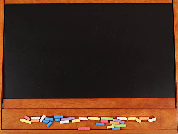istock Blank Chalkboard with lots of different colors 119913040