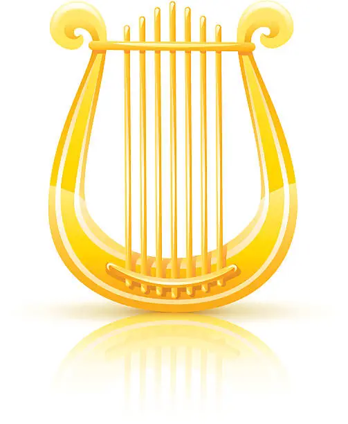 Vector illustration of greek golden lyre