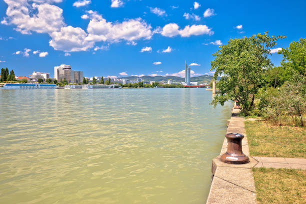 istock Vienna. Danube river coastline colorful view in Vienna 1199132192
