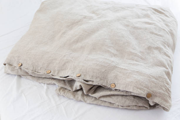 istock natural eco-friendly linen bed in the interior 1199139281