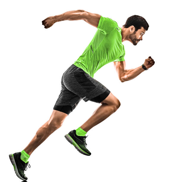 istock man runner running jogger jogging isolated silhouette white background 1199139407