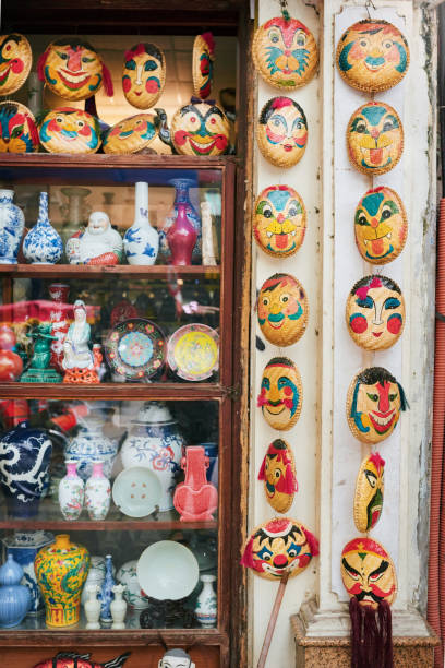 Shot of various products at a market stall in Vietnam