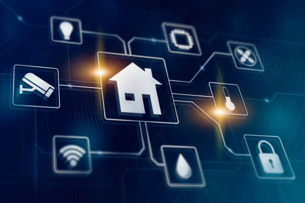 istock Smart home automated managment. Remote wireless house control. Smarthome technology icons. 1199146017