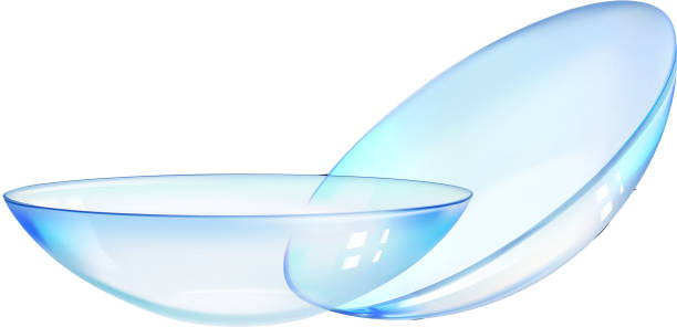 istock Contact lens over the white background. Science illustration with eye care lenses. 1199148379