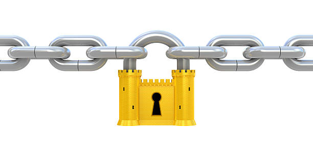 close-up of a padlock on a metal fence