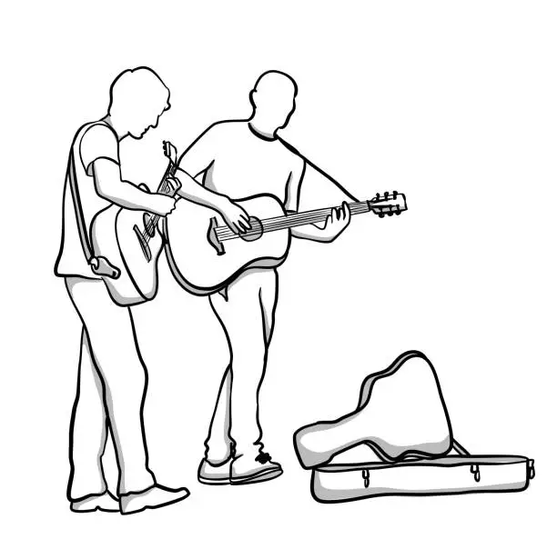Vector illustration of Street Musician Jam