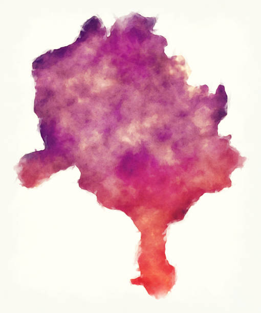 kano státní akvarel mapa nigérie - kano stock ilustrace