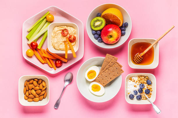 istock Healthy snack on a pastel background 1199153962