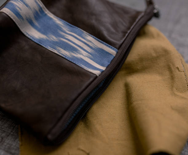 istock Handmade leather accessories displayed in the shop 1199155501