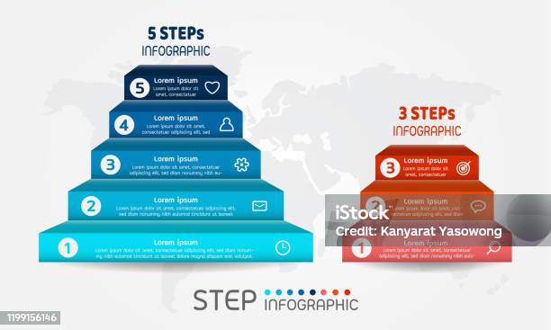 Pyramid Shape Elements Of Graph Diagram With Steps Business Data ...