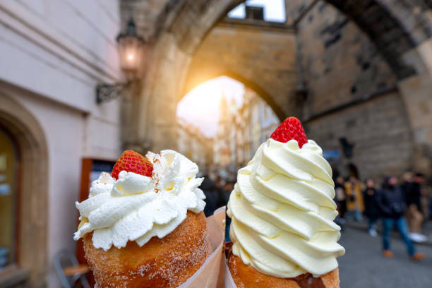 istock Prague trdelnik with cream 1199158360