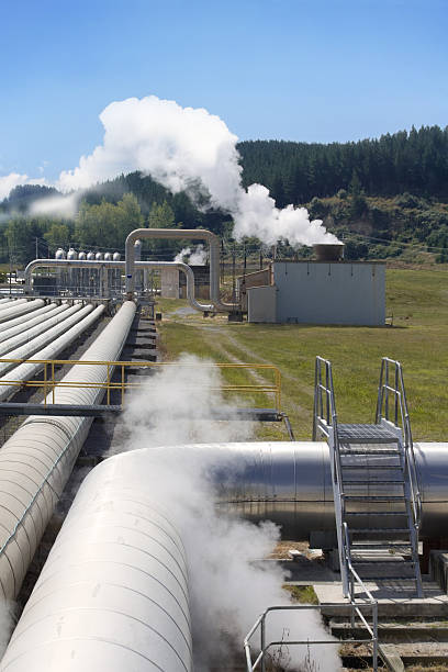 istock Geothermal power plant pipes perspective 119916091