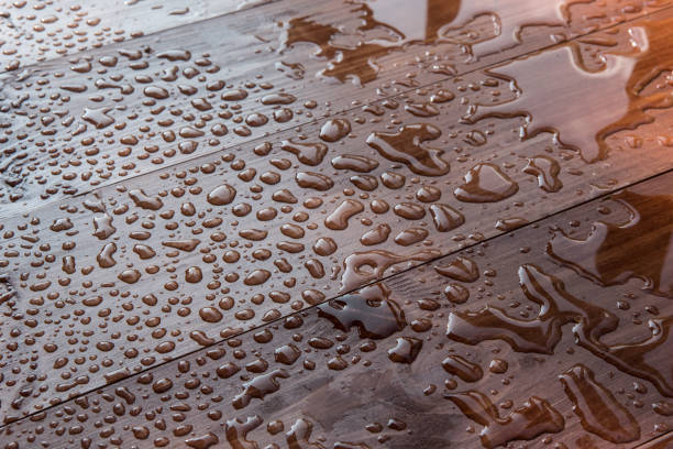 istock Water Drops on Wooden Board 1199161141