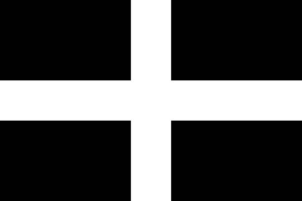 콘월 - 비율과 색상 벡터의 kernow 플래그 - cornish flag stock illustrations