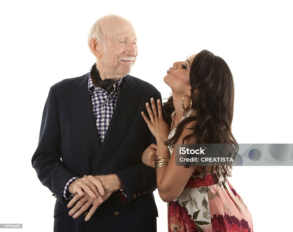 Rich Homem idoso com ouro-digger acompanhante ou esposa - Foto de stock de Homens Idosos royalty-free