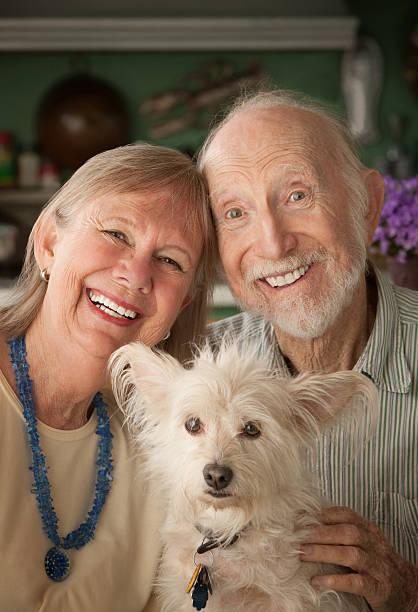 istock Senior Couple With Dog 119916697