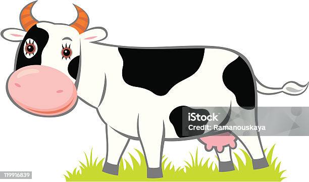 Cow Stock Illustration - Download Image Now - Animal, Animal Body, Black Color