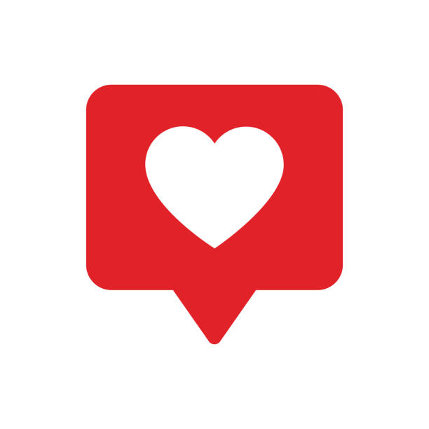 illustrations, cliparts, dessins animés et icônes de coeur comme l'icône de notification de compteur d'isolement sur le fond blanc. illustration de vecteur. - facebook sign interface icons social media
