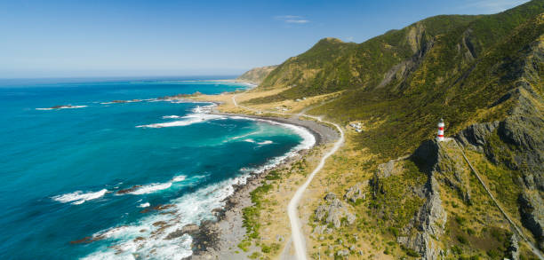 istock Aerial view of Lighthouse (Cape Palliser). 1199171132