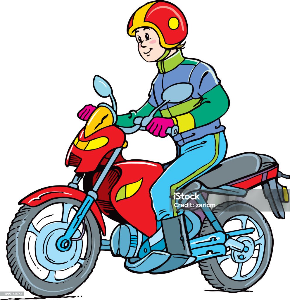 Xe Máy Và Người Đàn Ông Đội Mũ Bảo Hiểm Hình minh họa Sẵn có - Tải ...