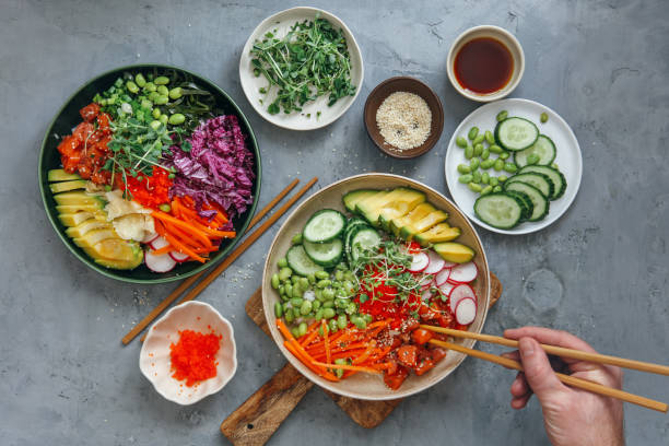 istock Salmon poke bowls 1199175170